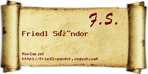 Friedl Sándor névjegykártya